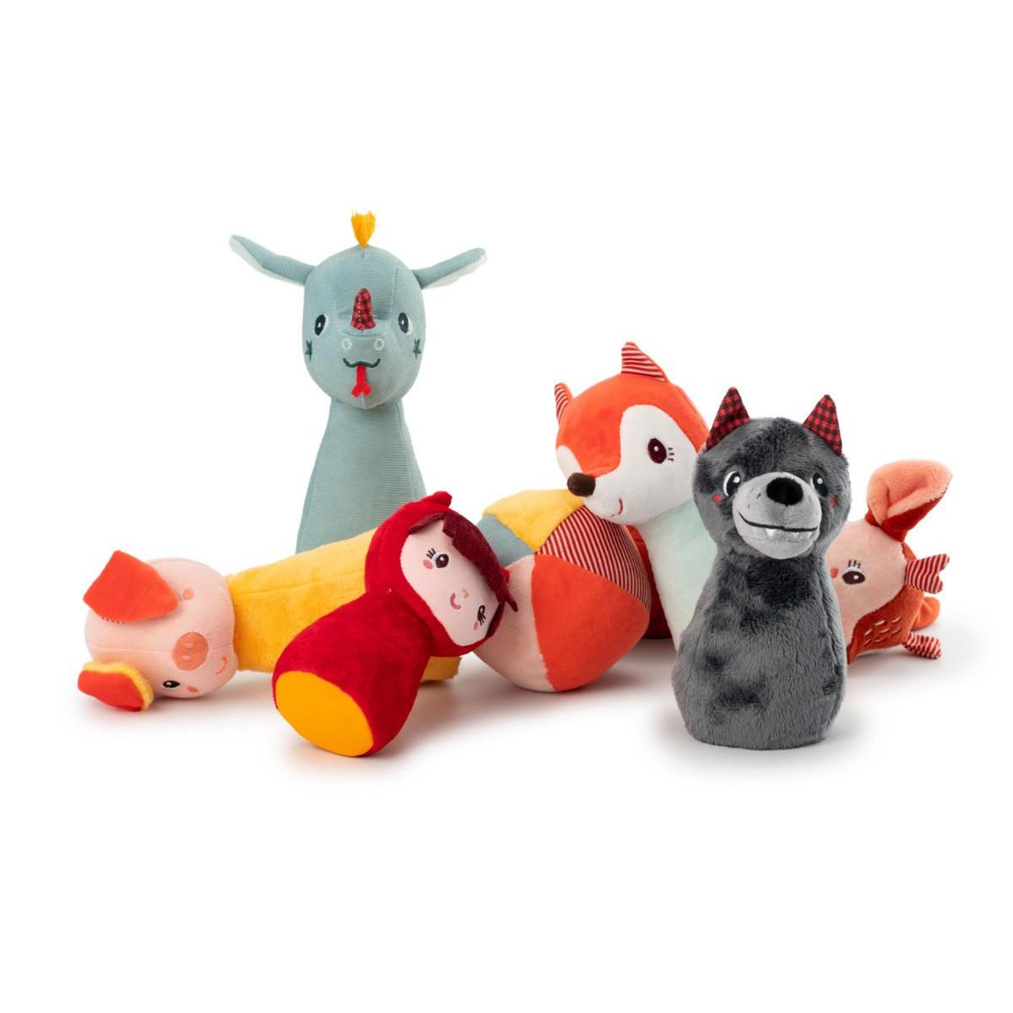 Voir la diapositive 2 : LILLIPUTIENS Jeu de quilles en tissu la foret
