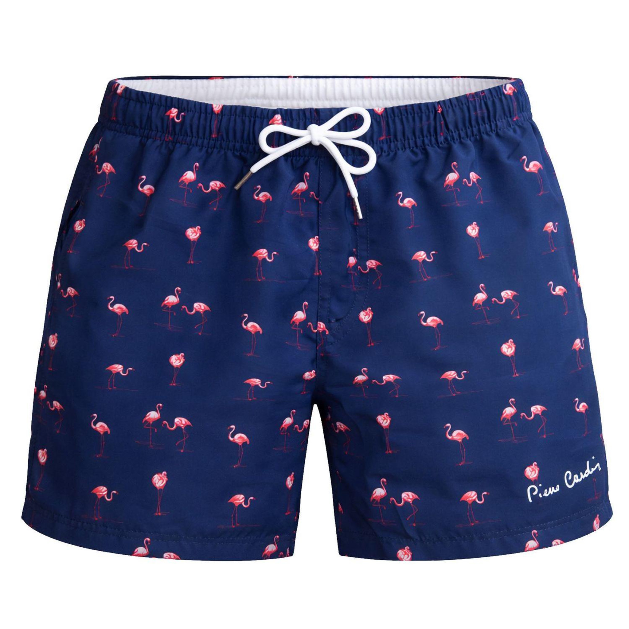 PIERRE CARDIN Boardshort homme avec ceinture tout élastiquée basic. Coloris disponibles : Bleu