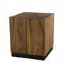 MACABANE SUZY - Table d'appoint carrée 38x38cm bois Suar piètement noir