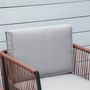 Voir la diapositive 4 : OUTSUNNY Ensemble bistro de jardin 2 places 3 pièces style contemporain coussins gris acier époxy noir résine filaire aspect rotin