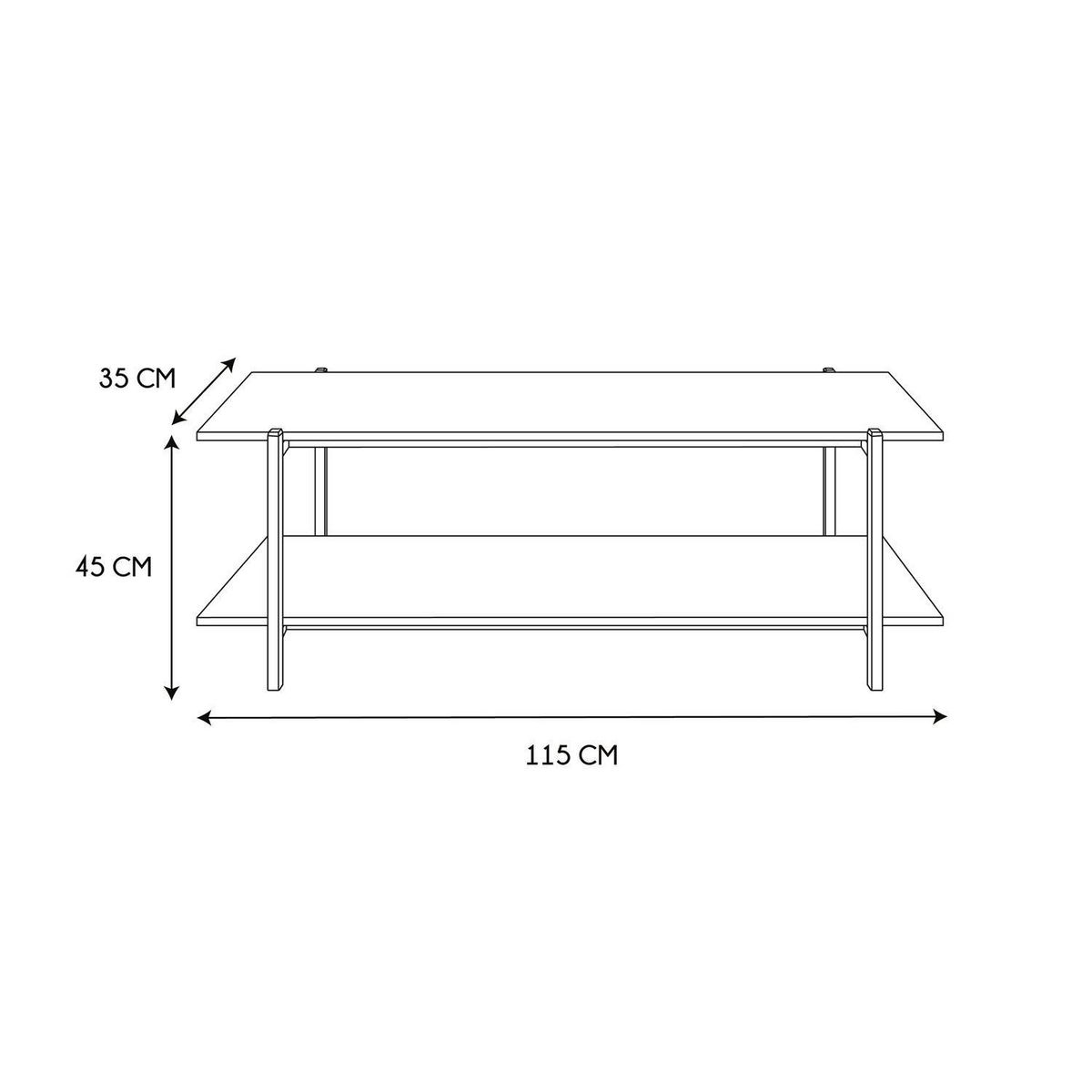 The Home Deco Factory Banc TV en bois et métal Kalo - Marron et noir