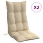 Voir la diapositive 2 : VIDAXL Coussins de chaise a dossier haut lot de 2 beige tissu oxford