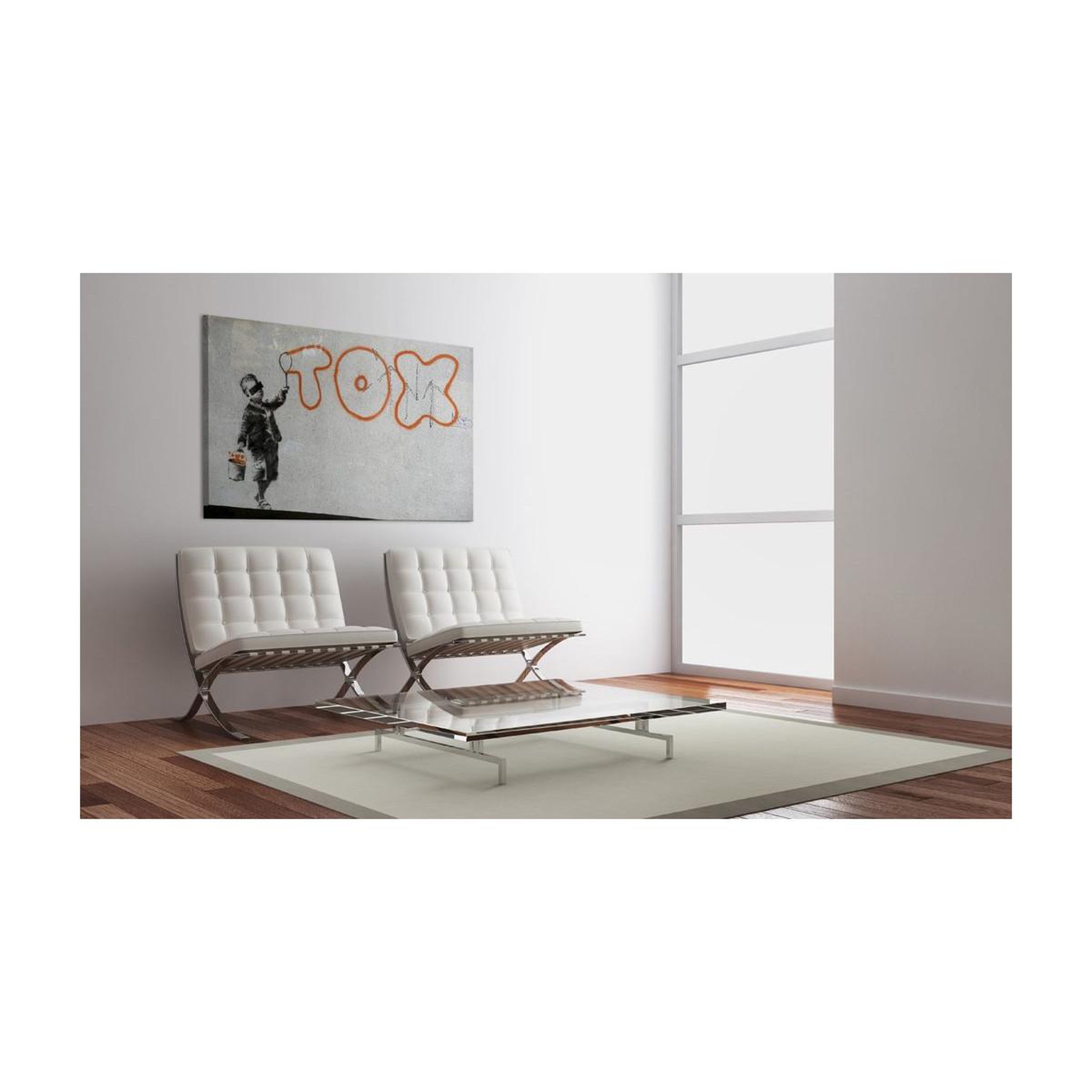 Voir la diapositive 2 : Paris Prix Tableau imprimé  papier peint graffiti - banksy  40x60cm
