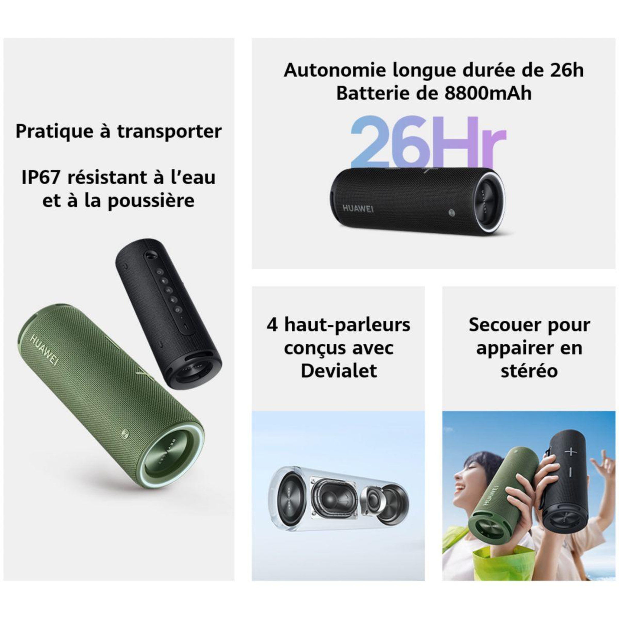 Voir la diapositive 4 : HUAWEI Enceinte portable Sound Joy Noir