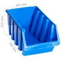 Voir la diapositive 5 : VIDAXL Bacs de rangement empilables 14 pcs bleu plastique