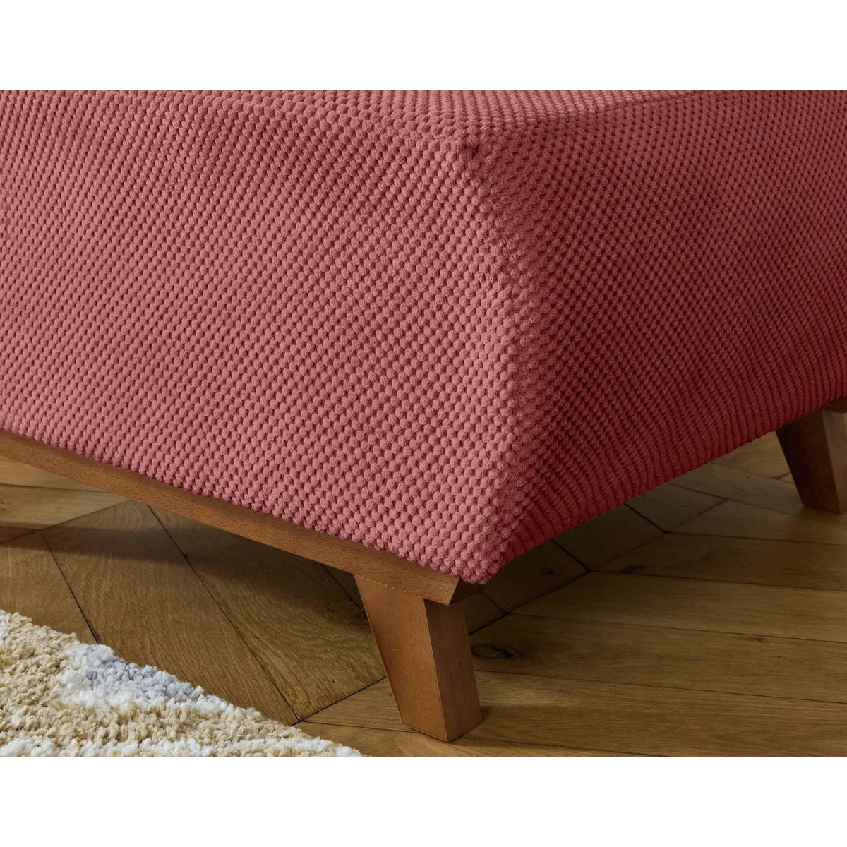 BEST MOBILIER Cristal - pouf modulable - 65 cm - en velours texturé