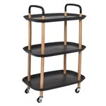 The Home Deco Factory Desserte à roulettes 3 plateaux noir