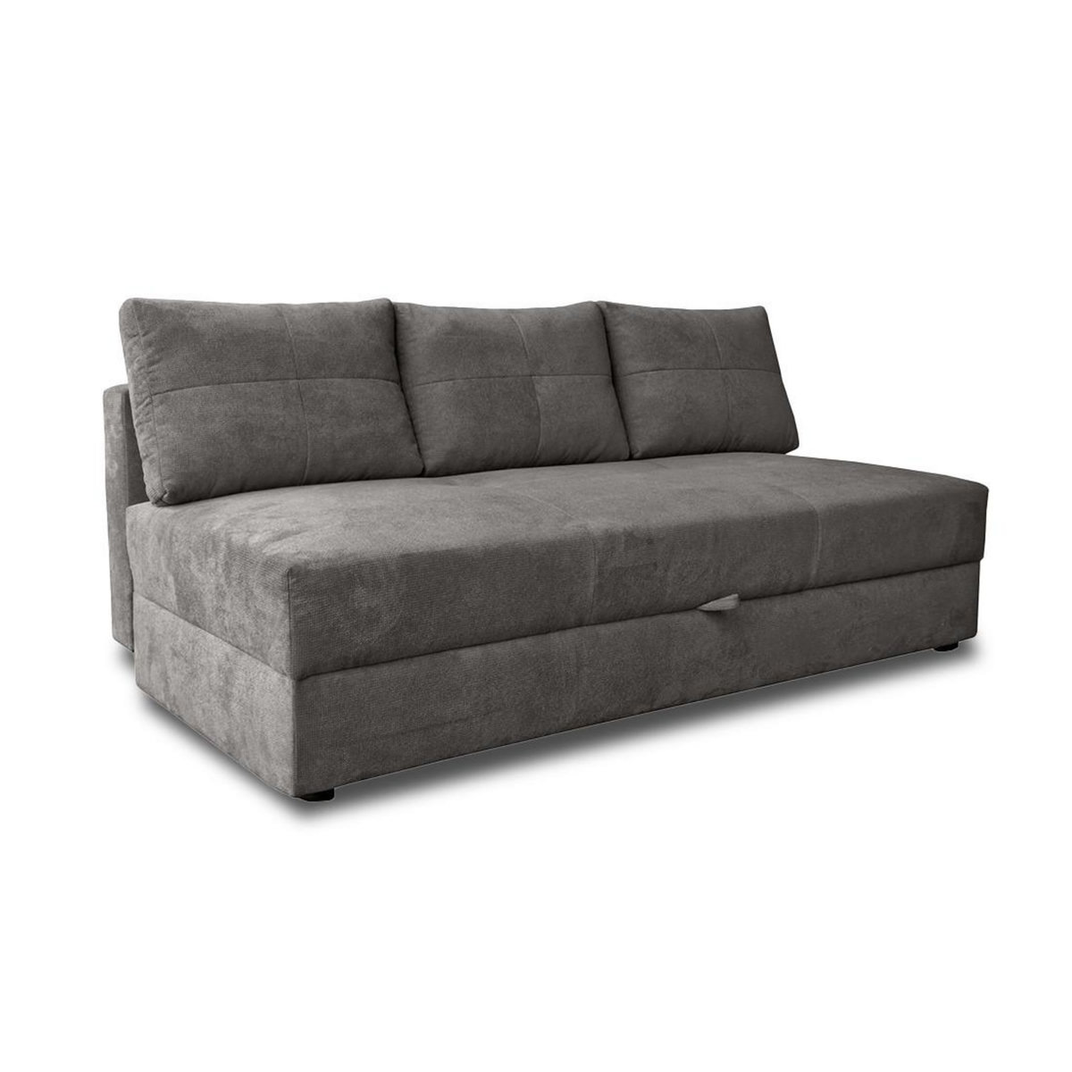 BEST MOBILIER Lucina - canapé droit 3 places - convertible avec coffre - en velours