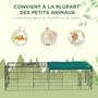 Voir la diapositive 6 : PAWHUT Parc enclos modulable acier avec bache pour lapins rongeurs petits animaux intérieur extérieur 185L x 75l x 50H cm vert