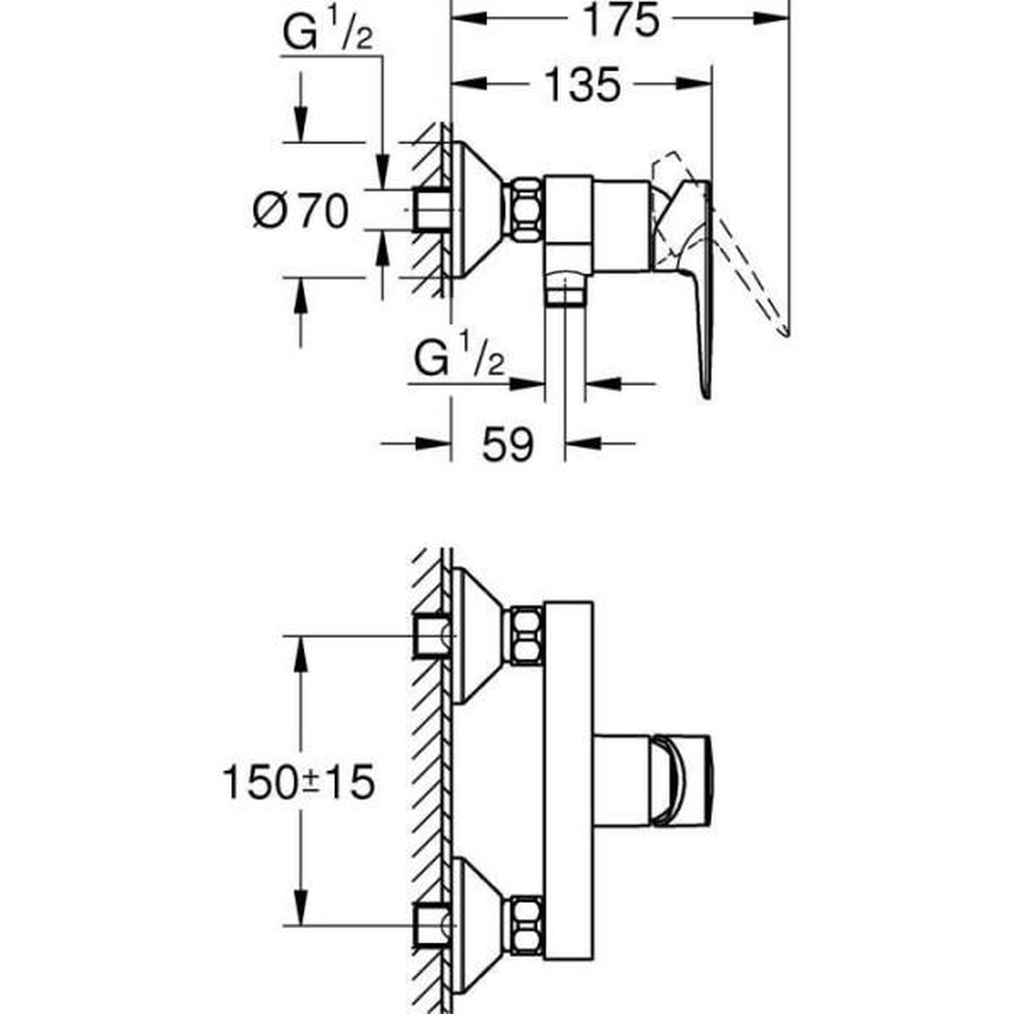 Voir la diapositive 6 : Grohe Mitigeur monocommande Douche - GROHE - Finition Chromé - Economie d'eau - Garantie 5 ans