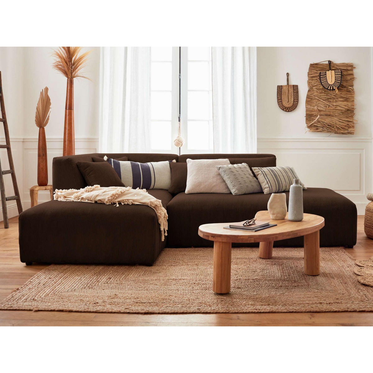 LISA DESIGN Victoire - canapé modulable d'angle gauche - 4 places - en velours côtelé