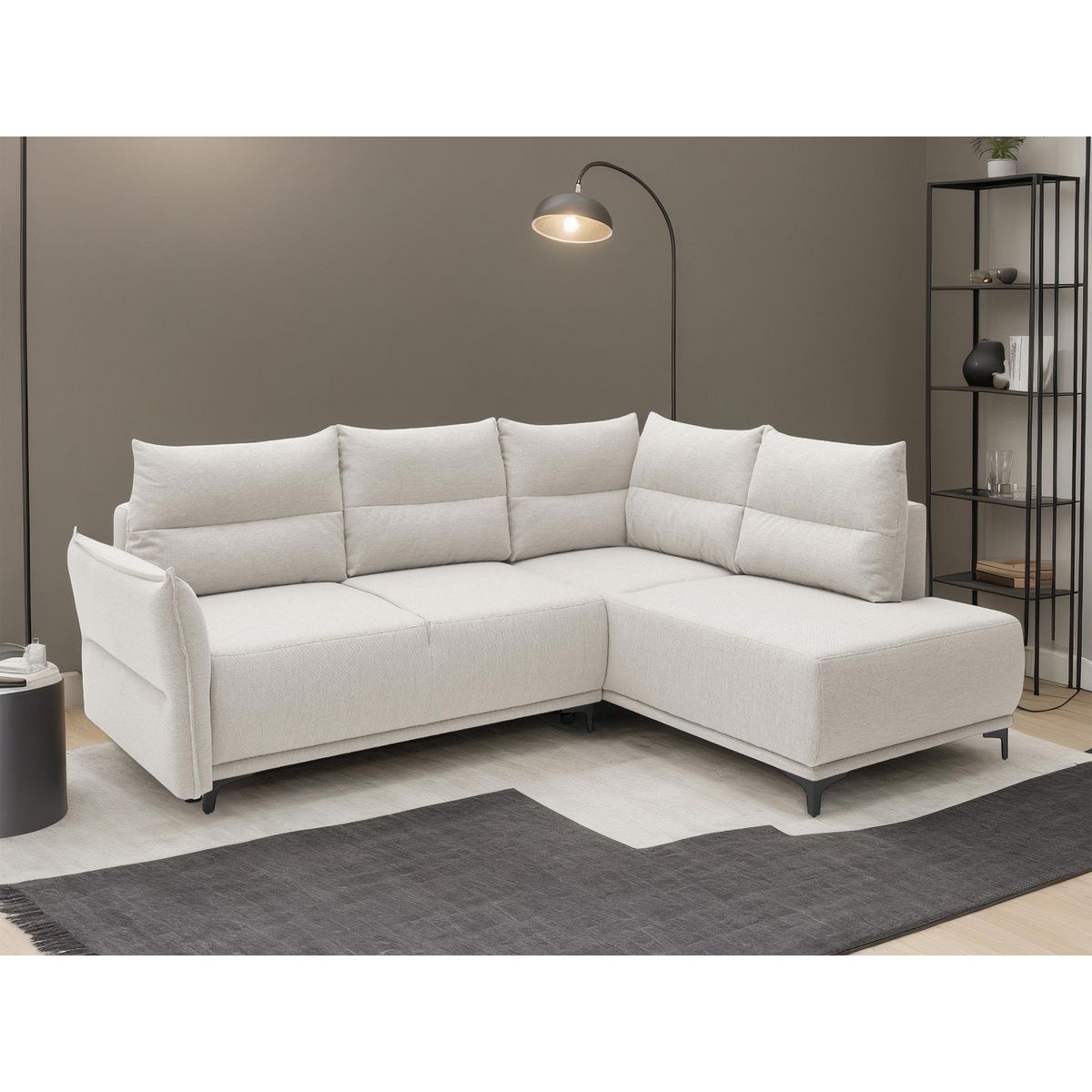 LISA DESIGN Arya - canapé d'angle convertible - avec coffre - 5 places - style contemporain - droit