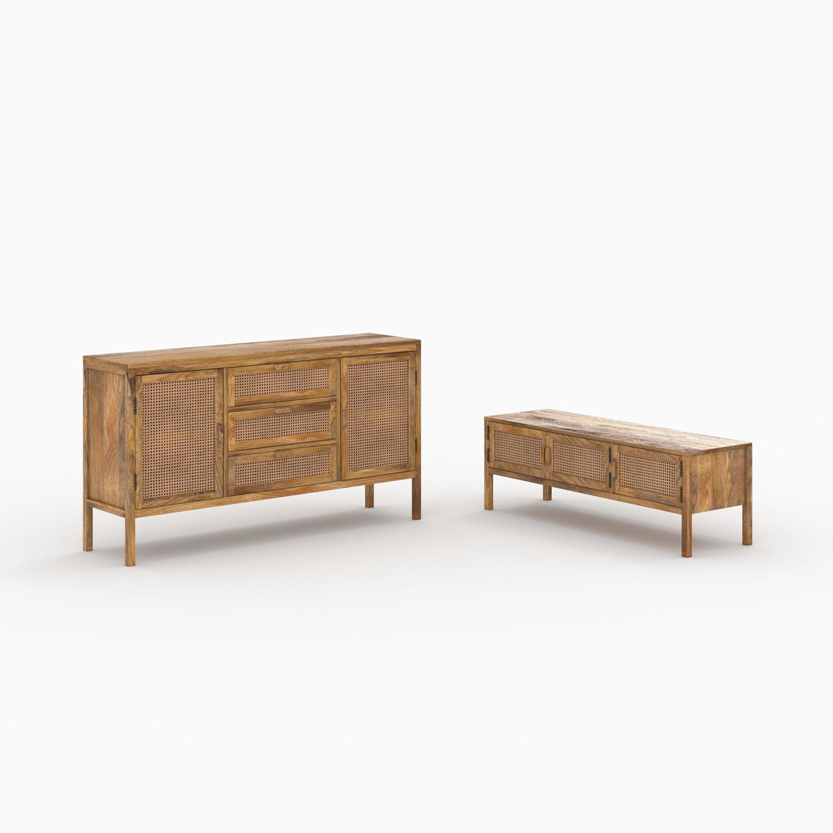 Rendez vous déco Ensemble buffet et meuble TV en bois-Tiki