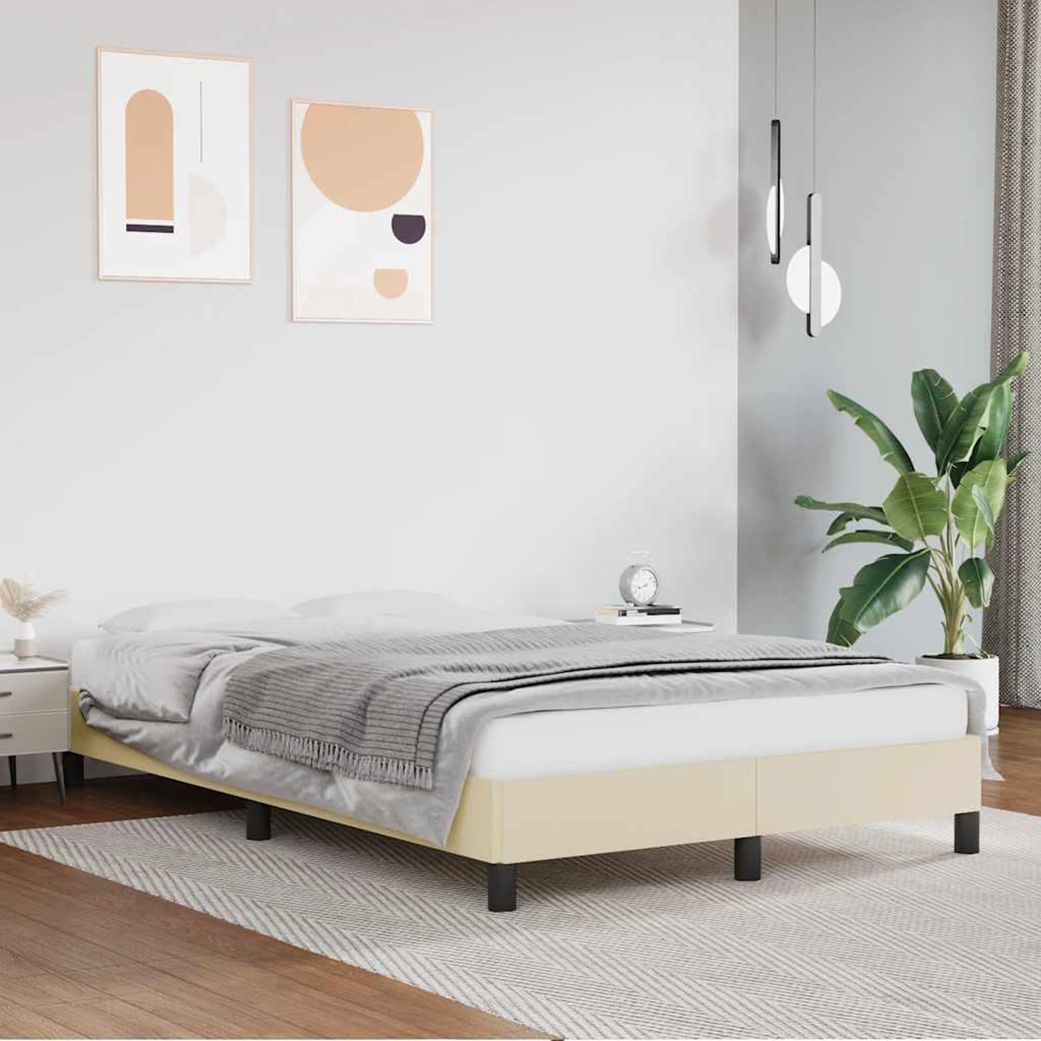 VIDAXL Cadre de lit sans matelas creme 120x190 cm similicuir