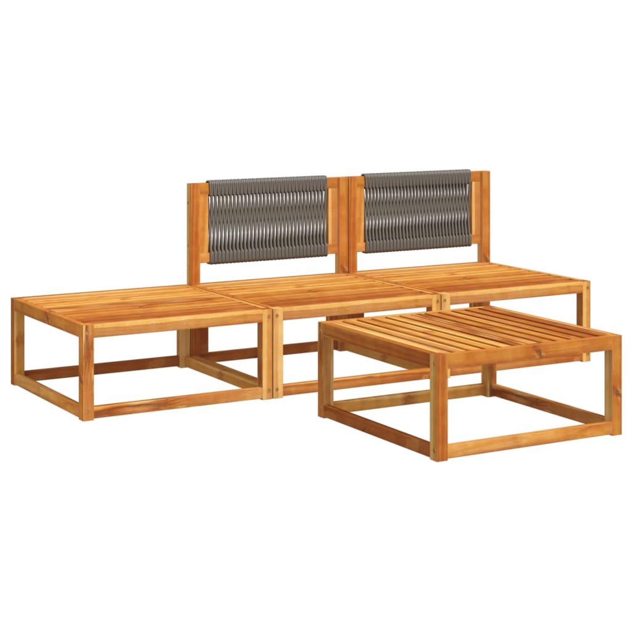 Voir la diapositive 3 : VIDAXL Salon de jardin avec coussins 4 pcs bois d'acacia massif