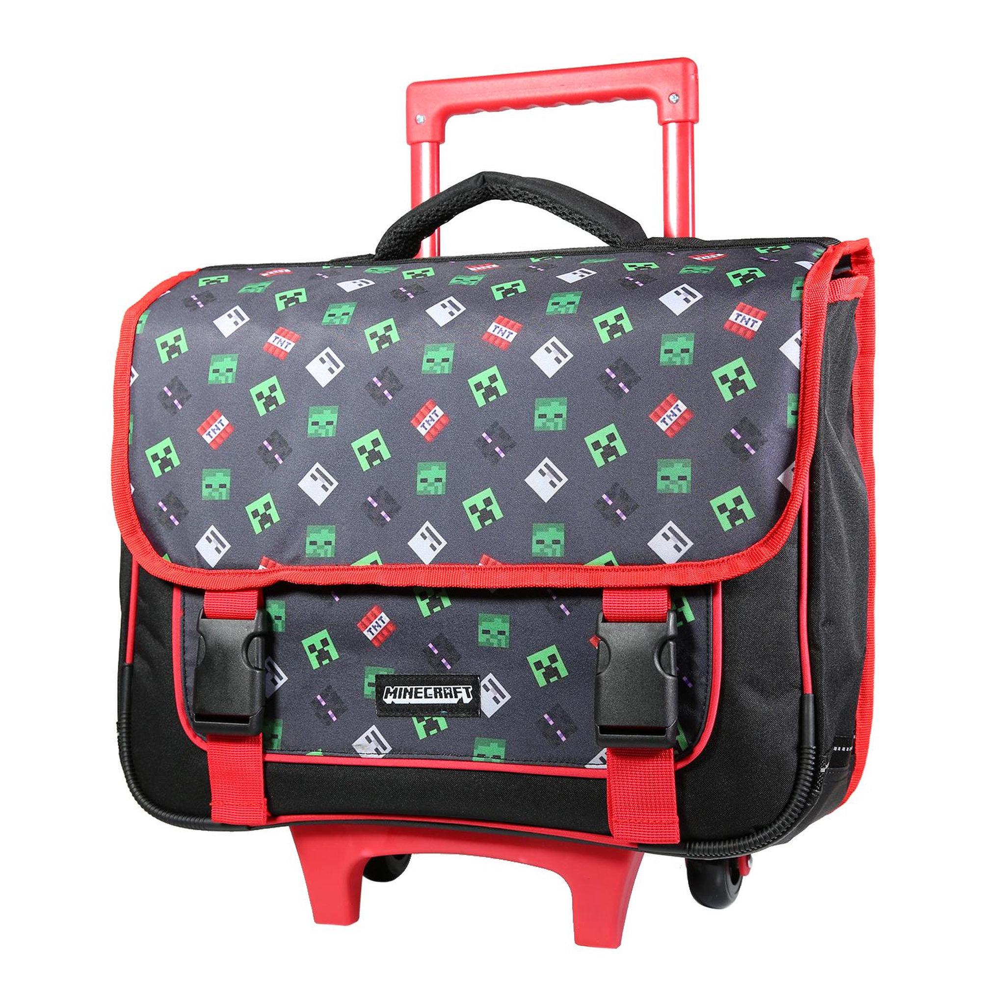 Voir la diapositive 2 : Bagtrotter BAGTROTTER Cartable à roulettes 38 cm Minecraft Noir