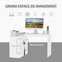Voir la diapositive 4 : HOMCOM Bureau d'angle bureau droit modulable 2 en 1 bureau informatique tiroirs x 3 + 2 niches MDF blanc