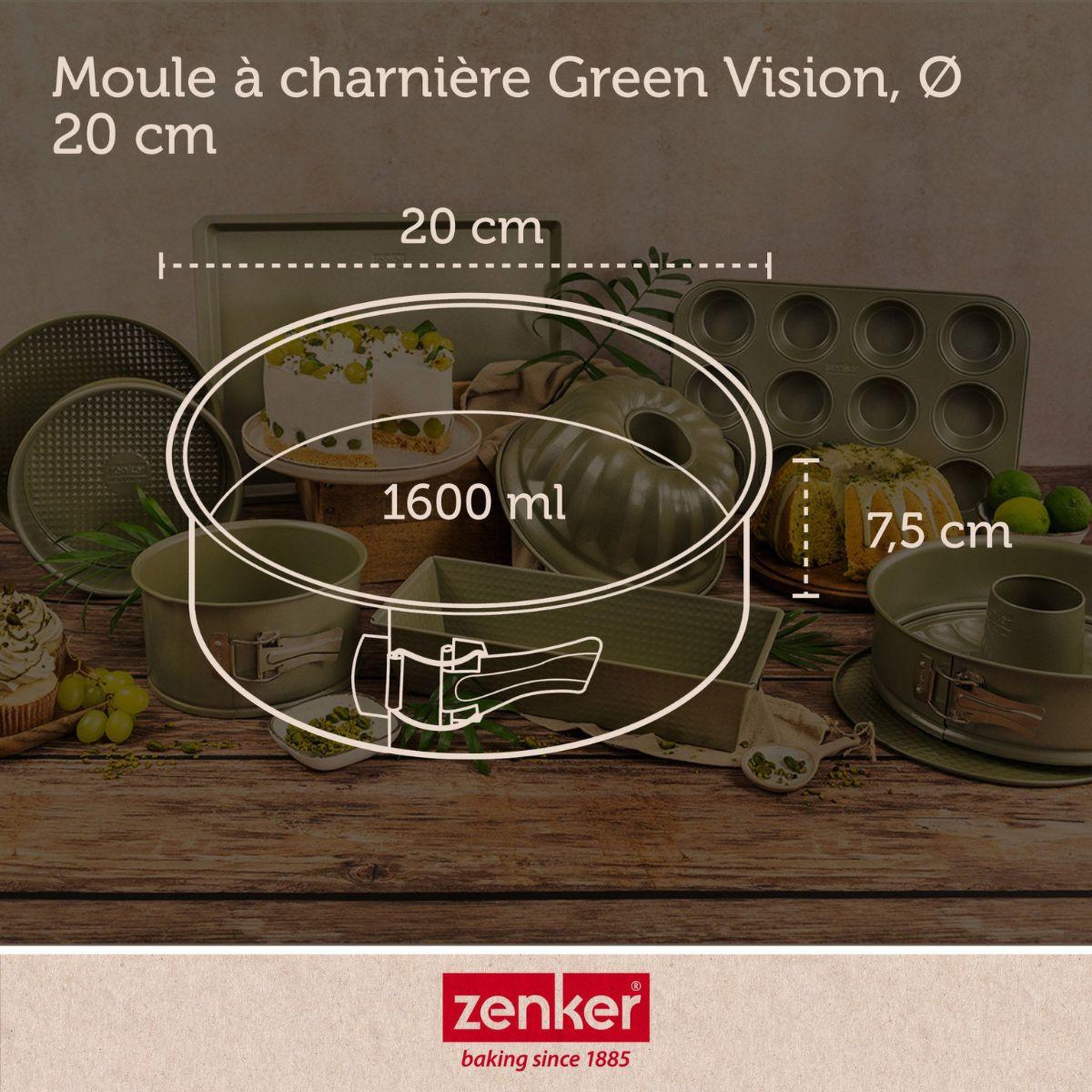 Voir la diapositive 3 : ZENKER Set de 4 ustensiles de pâtisserie moule à manqué 2 bols et spatule zenker green vision