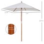 Voir la diapositive 2 : OUTSUNNY Parasol rectangulaire inclinable bois polyester haute densité 2L x 1,5l x 2,3H m crème
