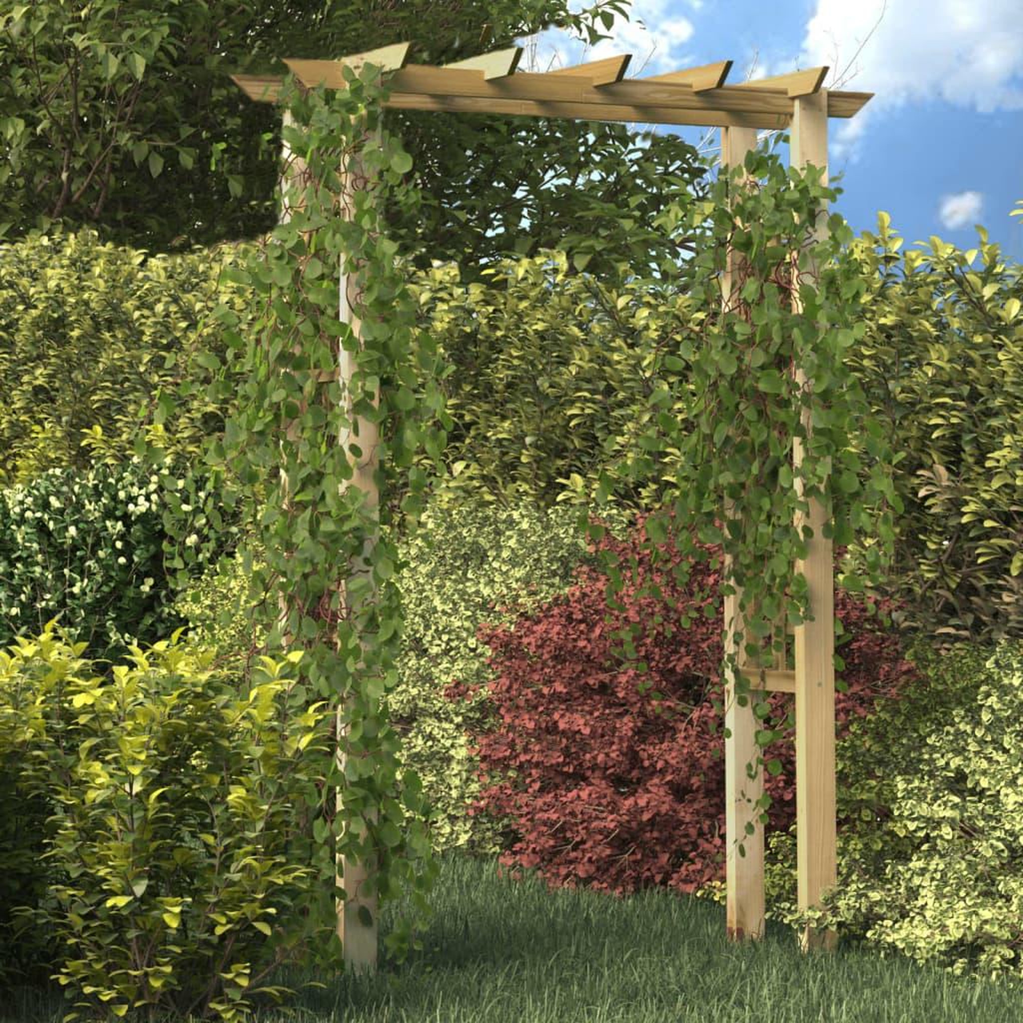 Voir la diapositive 1 : VIDAXL Arche pour rosiers 150 x 60 x 204 cm bois impregne