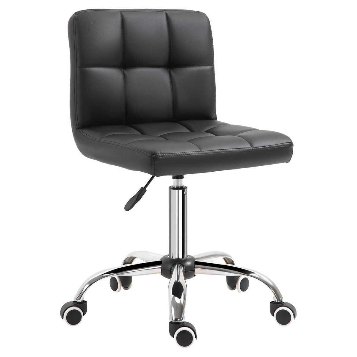 VINSETTO Vinsetto Chaise de bureau capitonnée hauteur réglable pivotant 360° piètement chromé revêtement synthétique noir