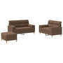 Voir la diapositive 2 : VIDAXL Ensemble de canapes 3 pcs avec coussins marron tissu