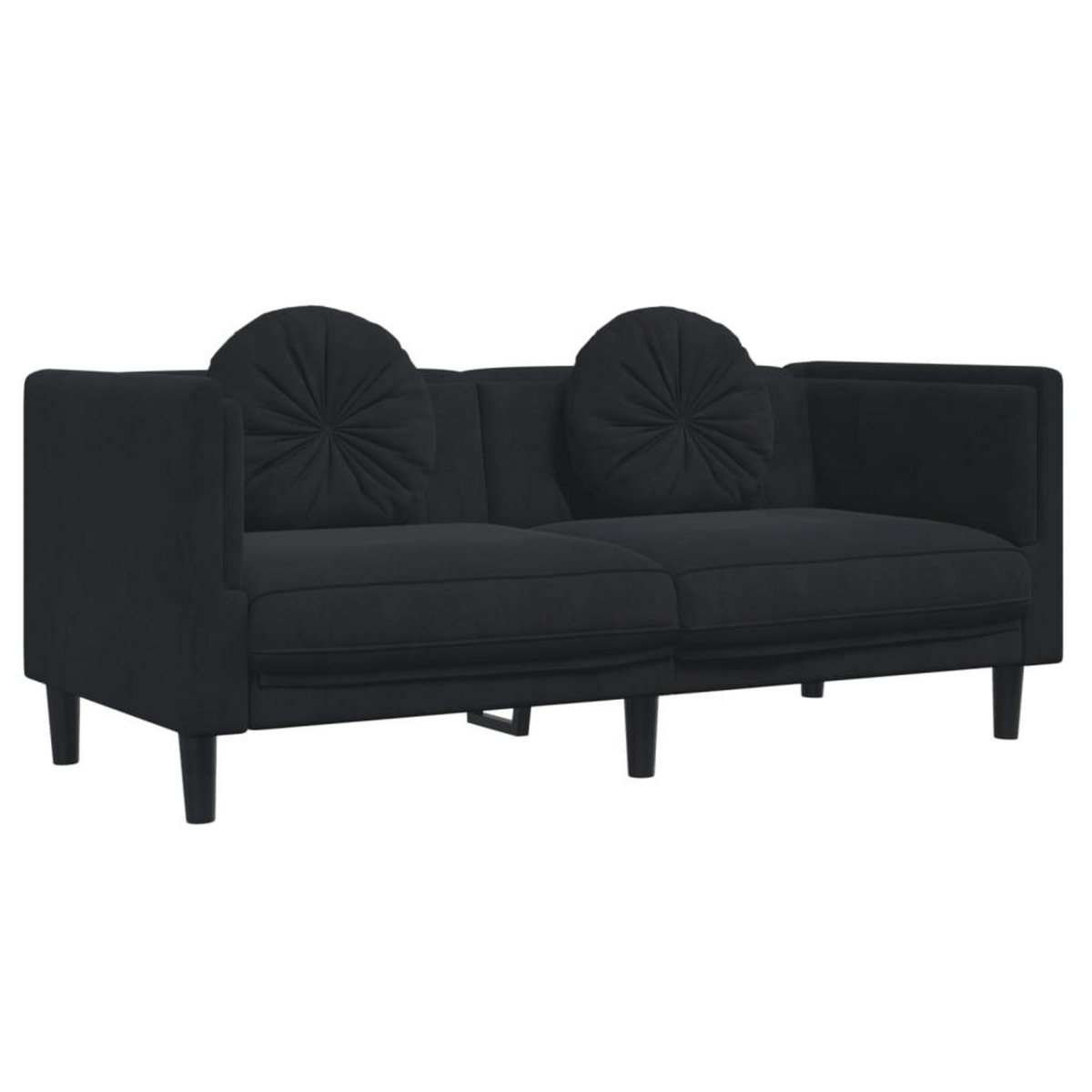 VIDAXL Ensemble de canapes 3 pcs avec coussins noir velours