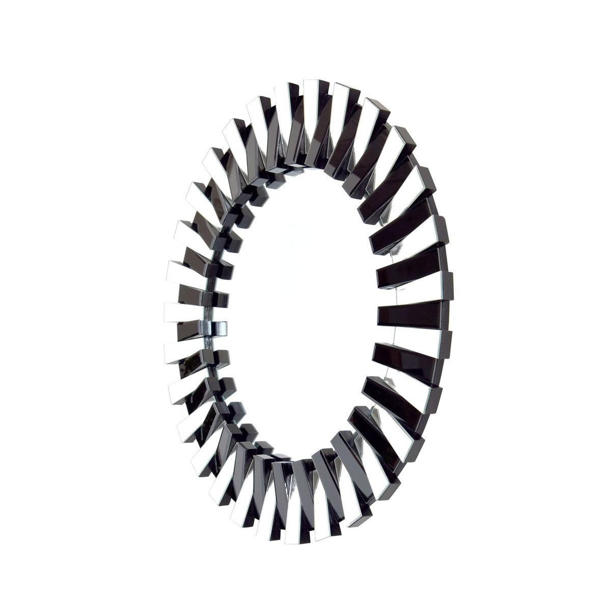 Voir la diapositive 4 : Paris Prix Miroir Mural Design  Apollon  80cm Argent & Noir