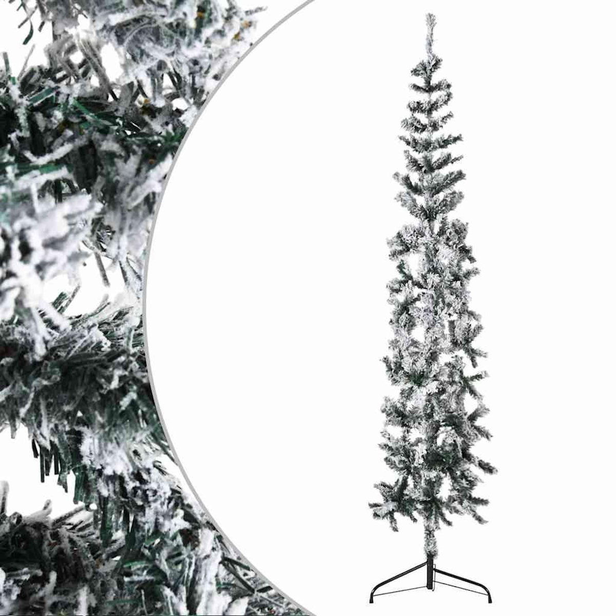 VIDAXL Demi sapin de Noël artificiel mince avec neige floquee 240 cm