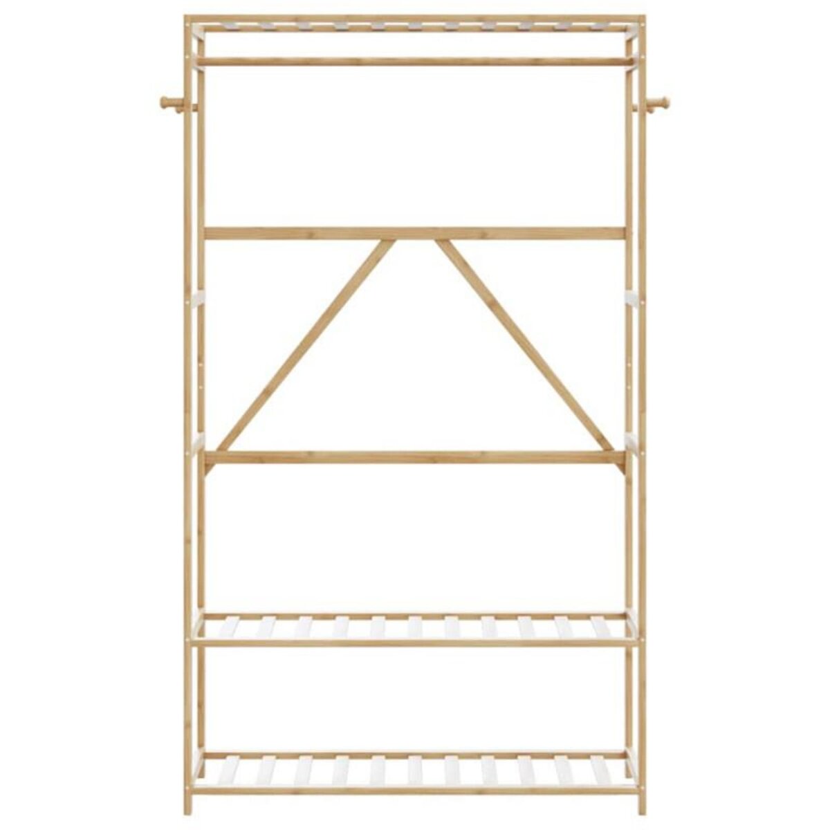 VIDAXL Porte vêtement avec étagères 110x40x175 cm bambou