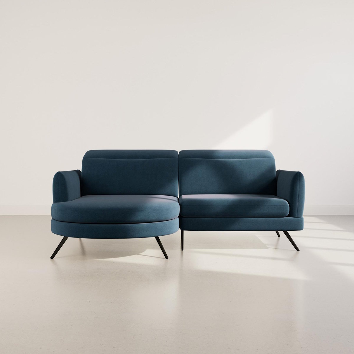 LISA DESIGN Terry - canapé d'angle gauche 4 places avec têtières réglables en tissu texturé