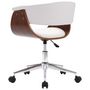 Voir la diapositive 5 : VIDAXL Chaise pivotante de bureau Blanc Bois courbe et similicuir