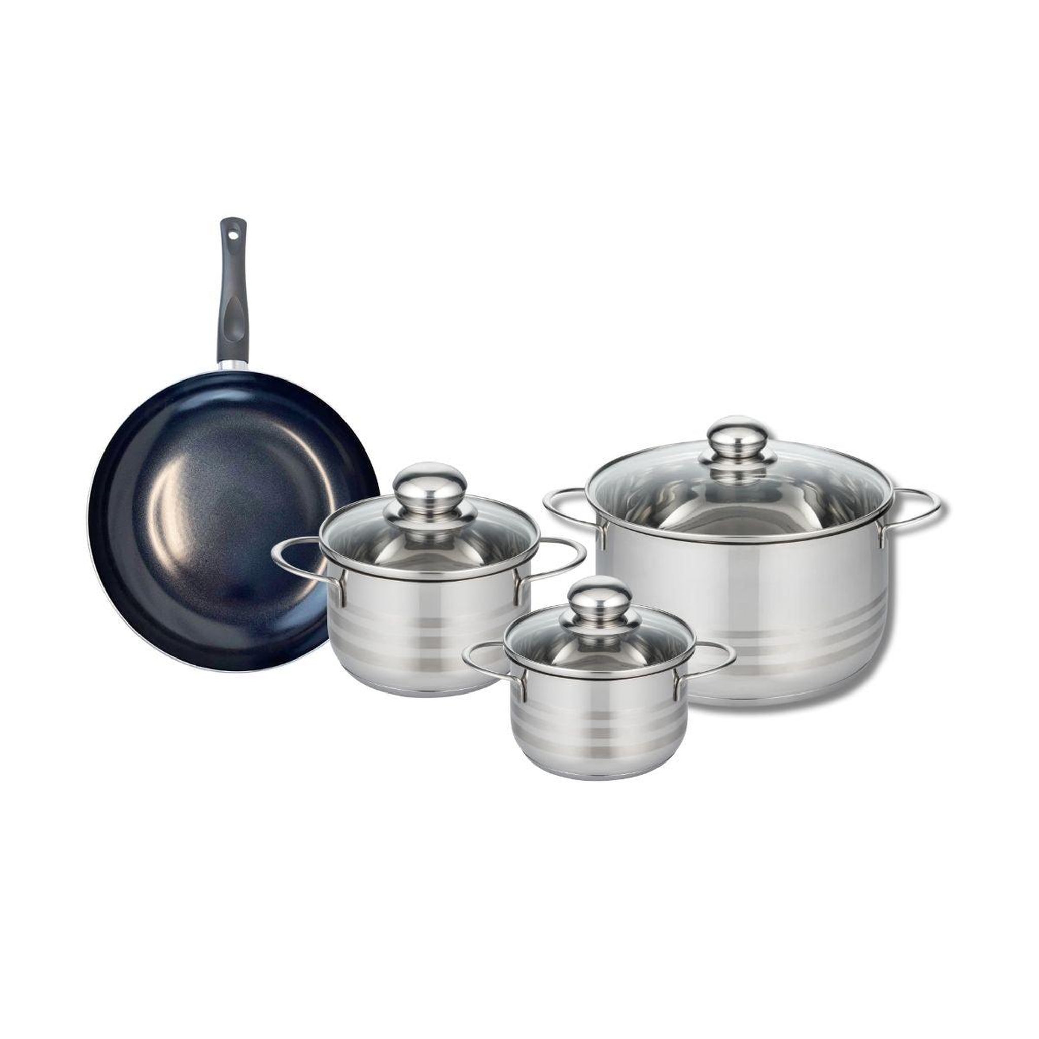 ELO Ensemble de 1 poêle de cuisson 24 cm et 3 faitouts 14, 16 et 24 cm elo prima brillant