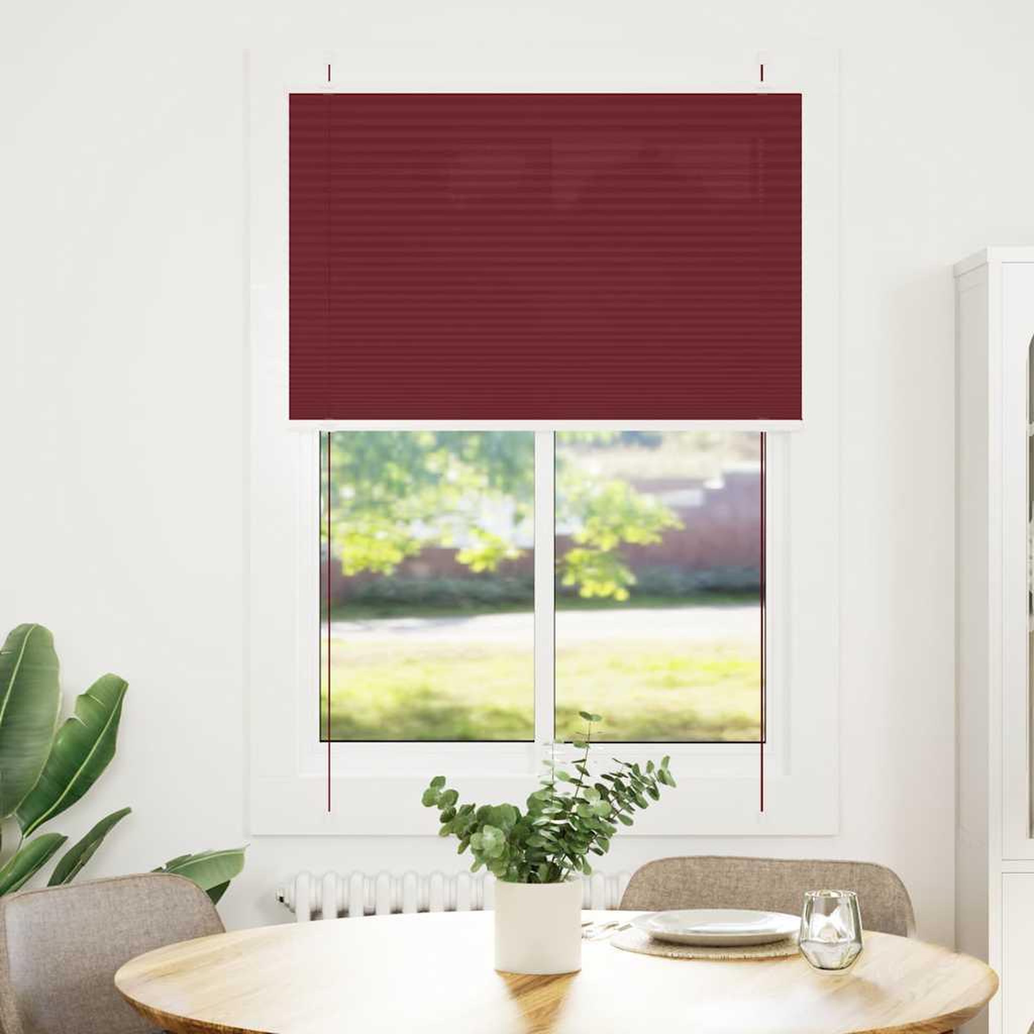 Voir la diapositive 2 : VIDAXL Store plisse rouge bordeaux 85x150 cm largeur du tissu 84,4 cm