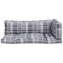 Voir la diapositive 4 : VIDAXL Coussins de palette lot de 3 motif a carreaux gris tissu