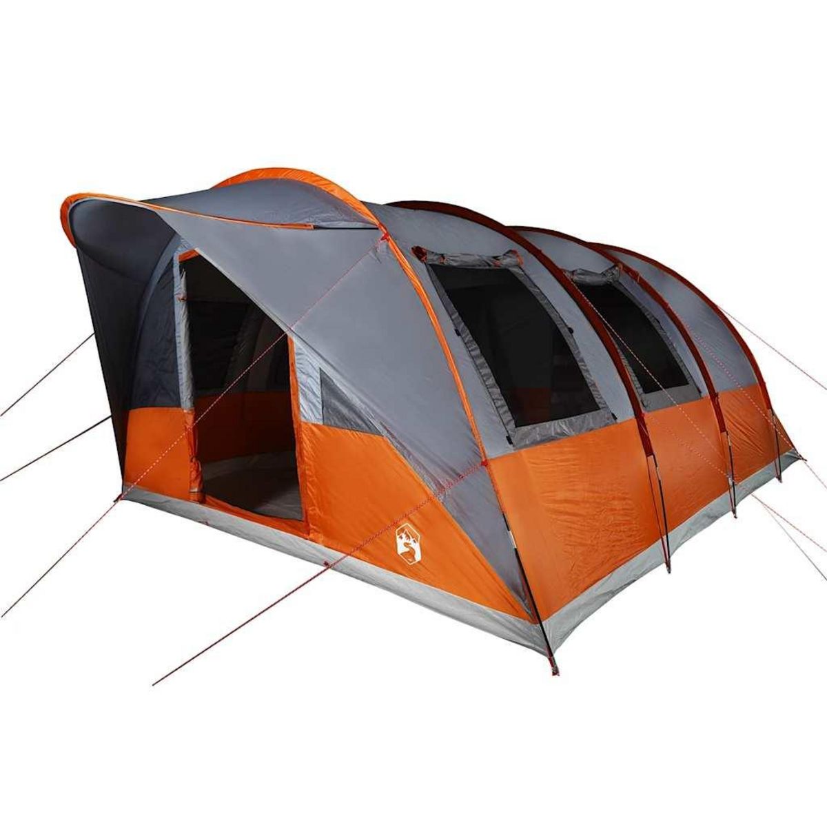 VIDAXL Tente familiale tunnel 7 personnes gris et orange impermeable