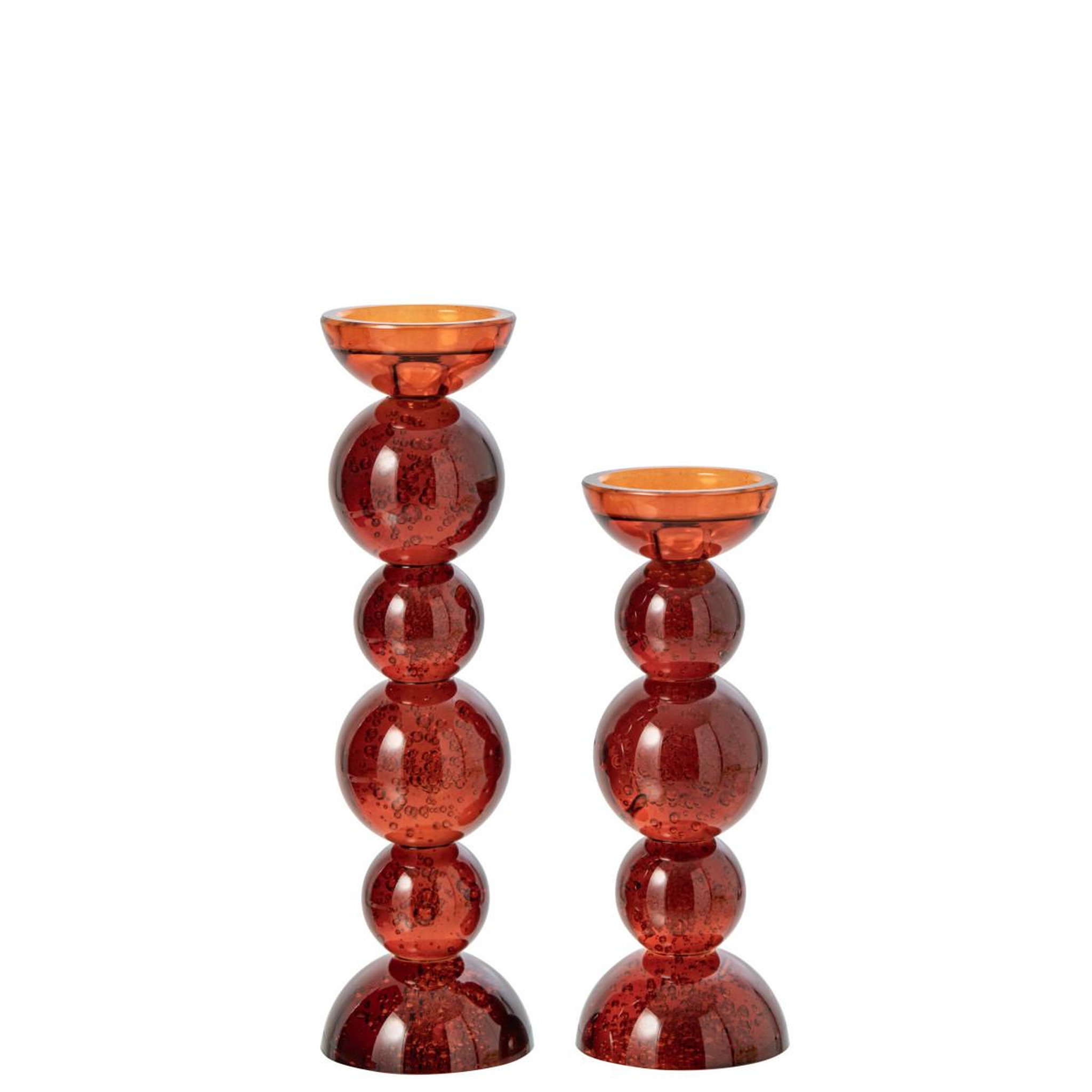 Voir la diapositive 3 : J-LINE Bougeoir Boules en Verre  Dimitri  27cm Bronze