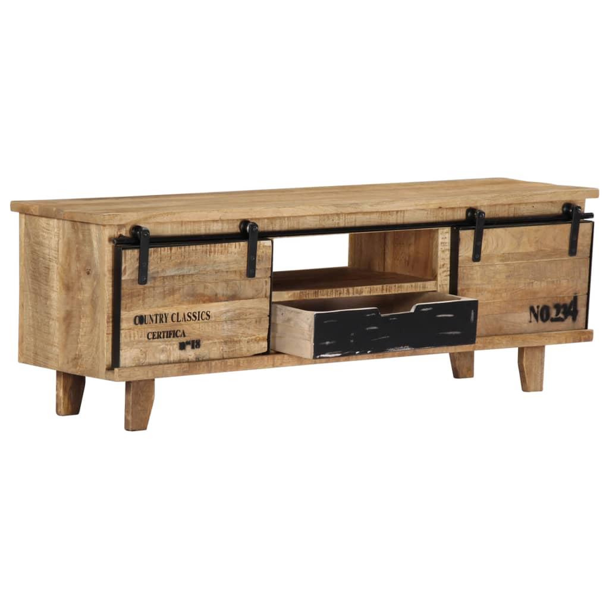 Voir la diapositive 4 : VIDAXL Meuble TV 120x30x40 cm Bois massif de manguier