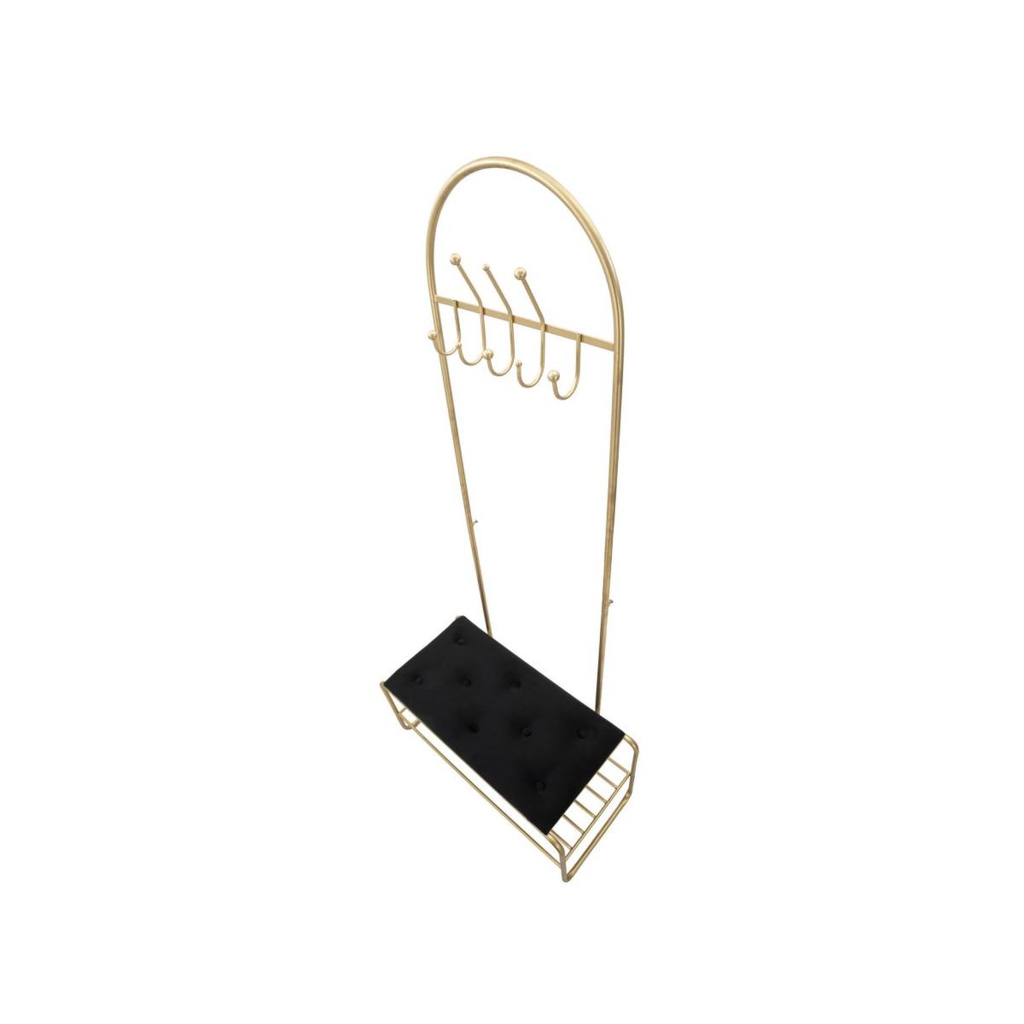Voir la diapositive 5 : Paris Prix Meuble d'entrée avec banc  porte-manteau  180cm or & noir