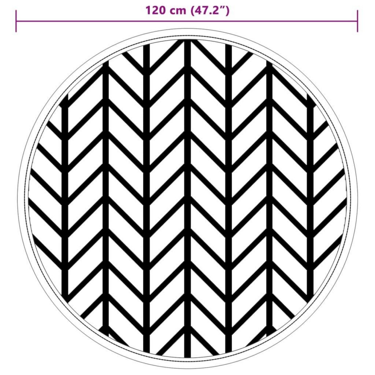 VIDAXL Tapis d'exterieur ARAKIL gris Ø120 cm PP