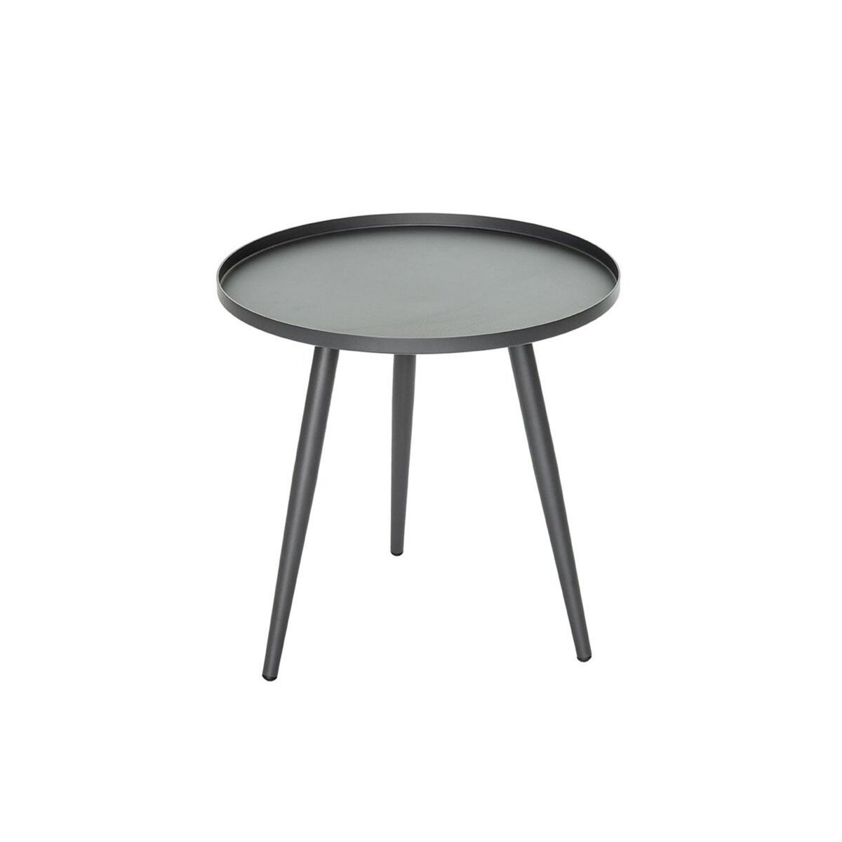 Jardiline Table basse ronde grise en aluminium Antiparos Ø 50 x 50 cm - Jardiline