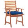 Voir la diapositive 2 : VIDAXL Chaises a manger d'exterieur lot de 3 et coussins Acacia massif