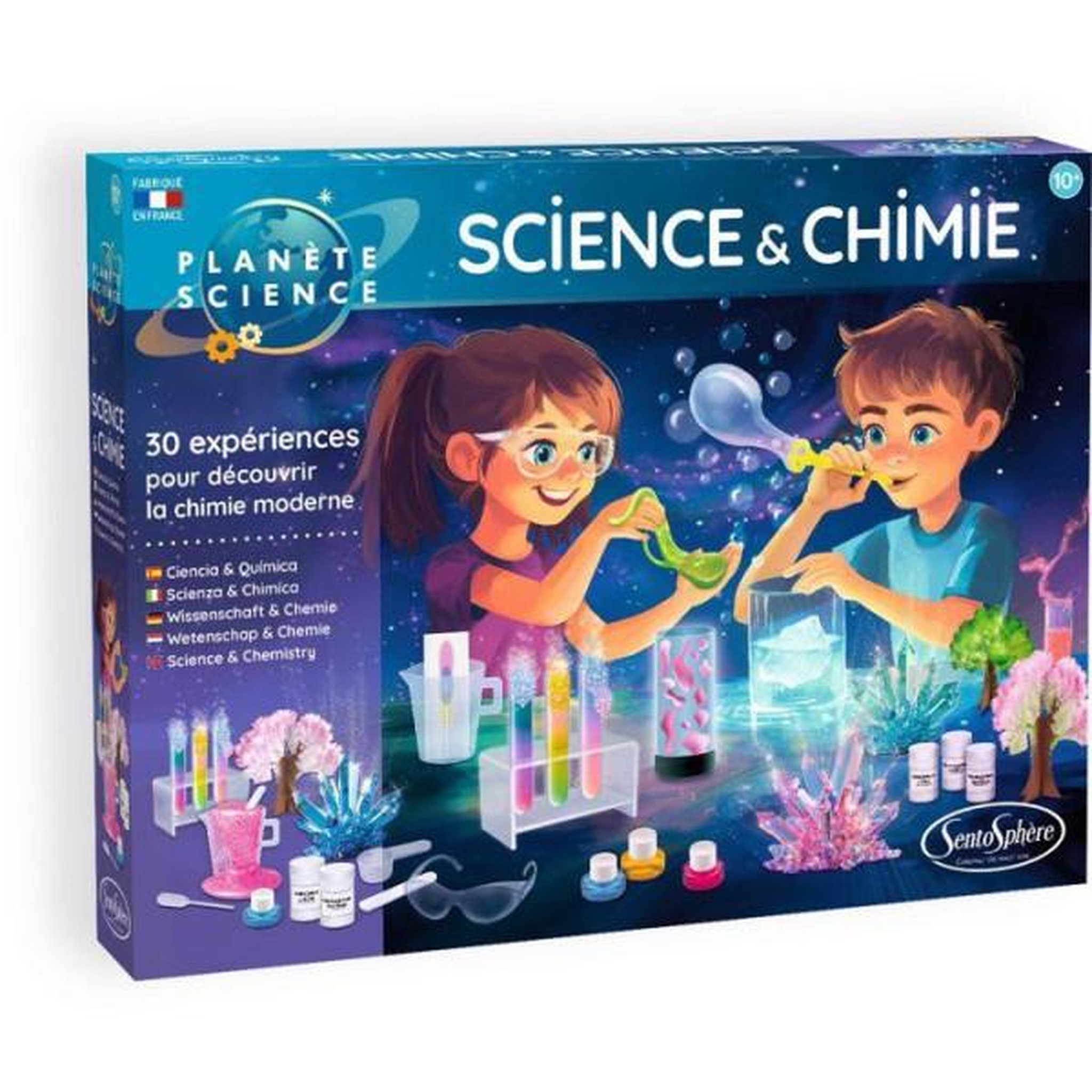 Sentosphere Kit Scientifique - SENTOSPHERE - Science et Chimie - 30 expériences - 12 matieres premieres - Des 8 ans