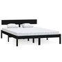 Voir la diapositive 1 : VIDAXL Cadre de lit sans matelas noir bois massif 160x200 cm