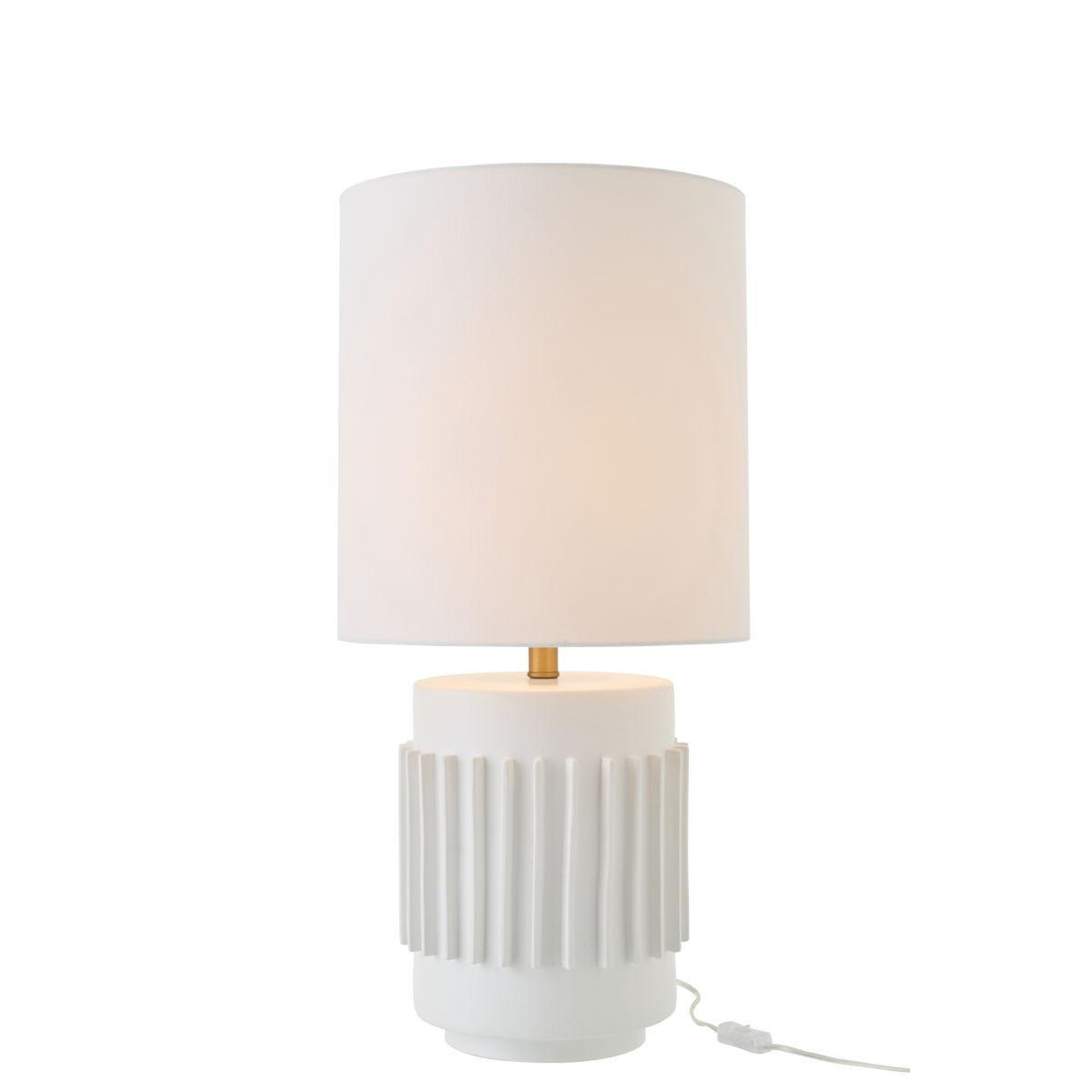Voir la diapositive 3 : J-LINE Lampe à poser en céramique  latas  71cm blanc