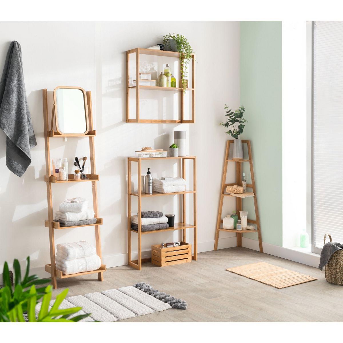 FIVE Tapis à pompons pour salle de bain