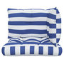 Voir la diapositive 4 : VIDAXL Coussins de palette lot de 3 rayures bleues/blanches