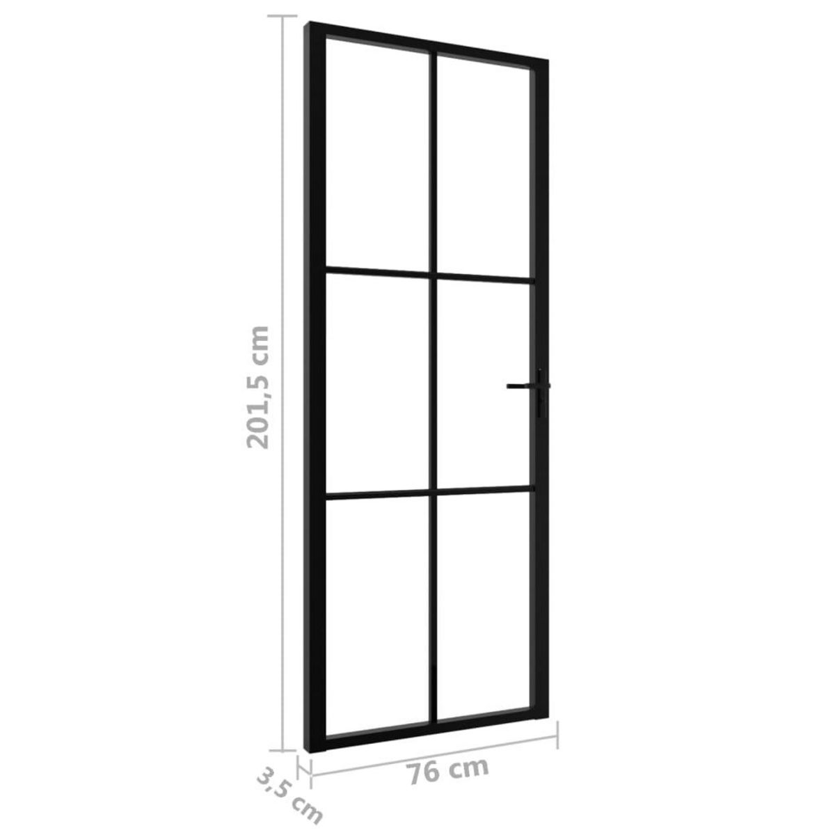 VIDAXL Porte interieure Verre ESG et aluminium 76x201,5 cm Noir