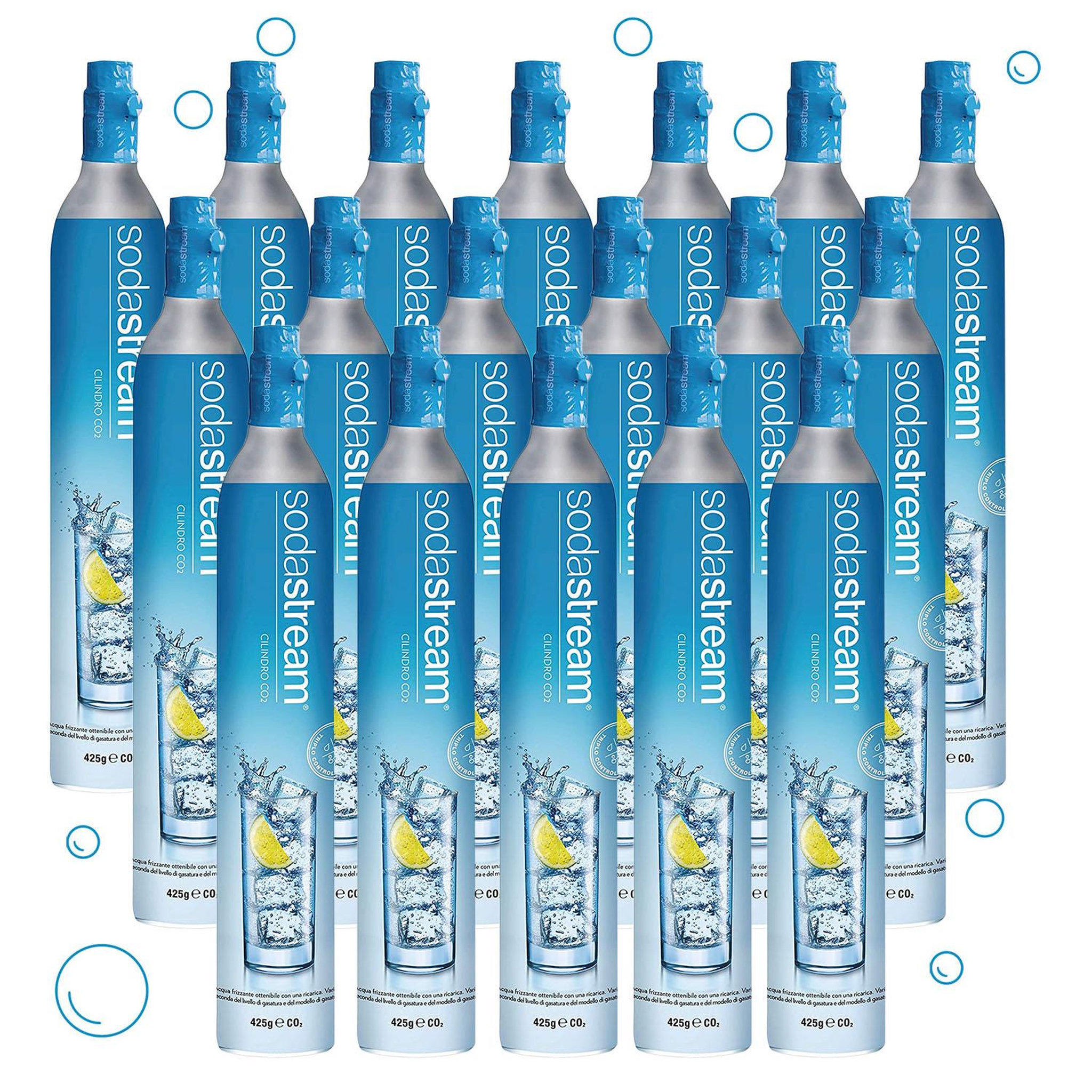 SODASTREAM Lot de 18 cylindres de recharge de gaz co2 60l pour machine à gazéifier - 18 X CYLINDRE GAZ