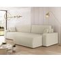 Voir la diapositive 2 : BEST MOBILIER Artemisa - canapé d'angle réversible 5 places convertible avec coffre en velours côtelé